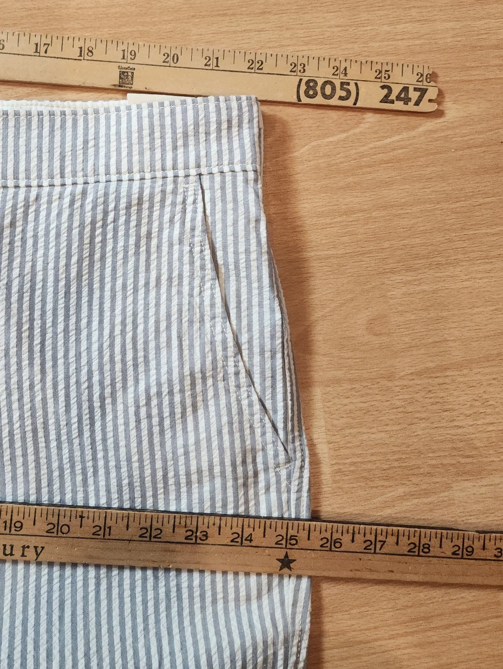 NWT Levi's 100% Cotton Seersucker Grey Stripe Chino‎ Authentic 6
